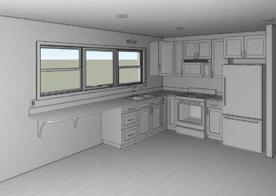 Interior Render of Kitchen and Utility area